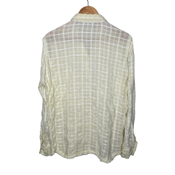 Free People Loveland Woven Plaid Button Down Shirt Citron Yellow - Picture 7 of 12